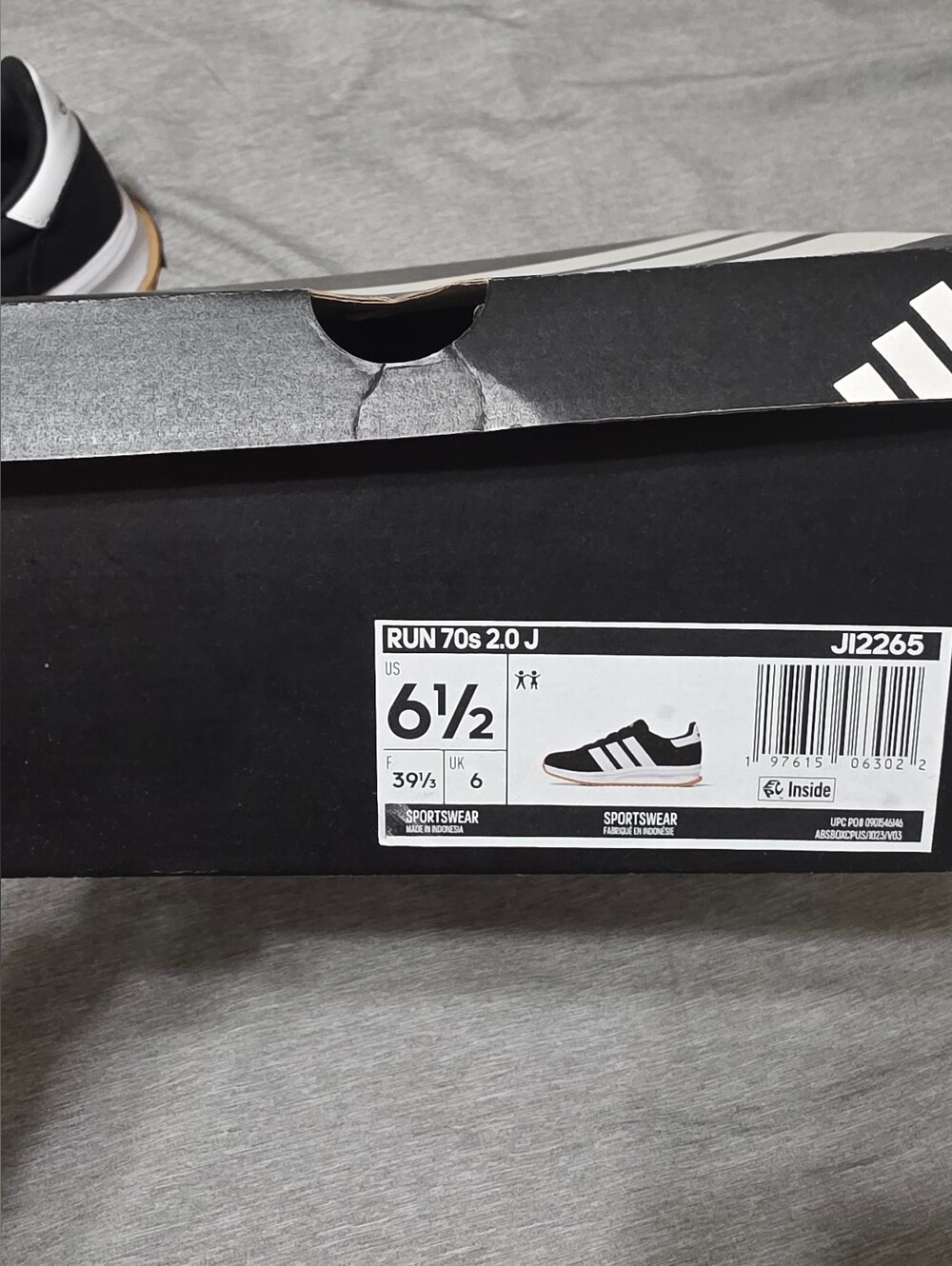 Adidas Run 70s 2.0 Black/White Youth Sneakers